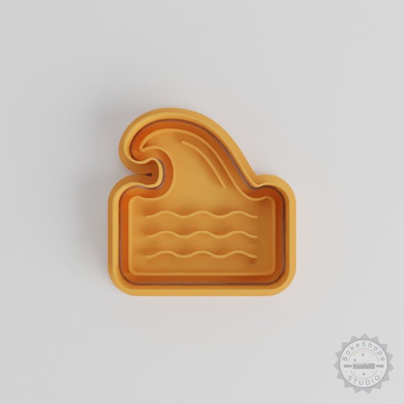Wave Ocean Cookie Cutter and Stamp Set, 6-Piece, S/M/L, Perfect for Cookies and Fondant