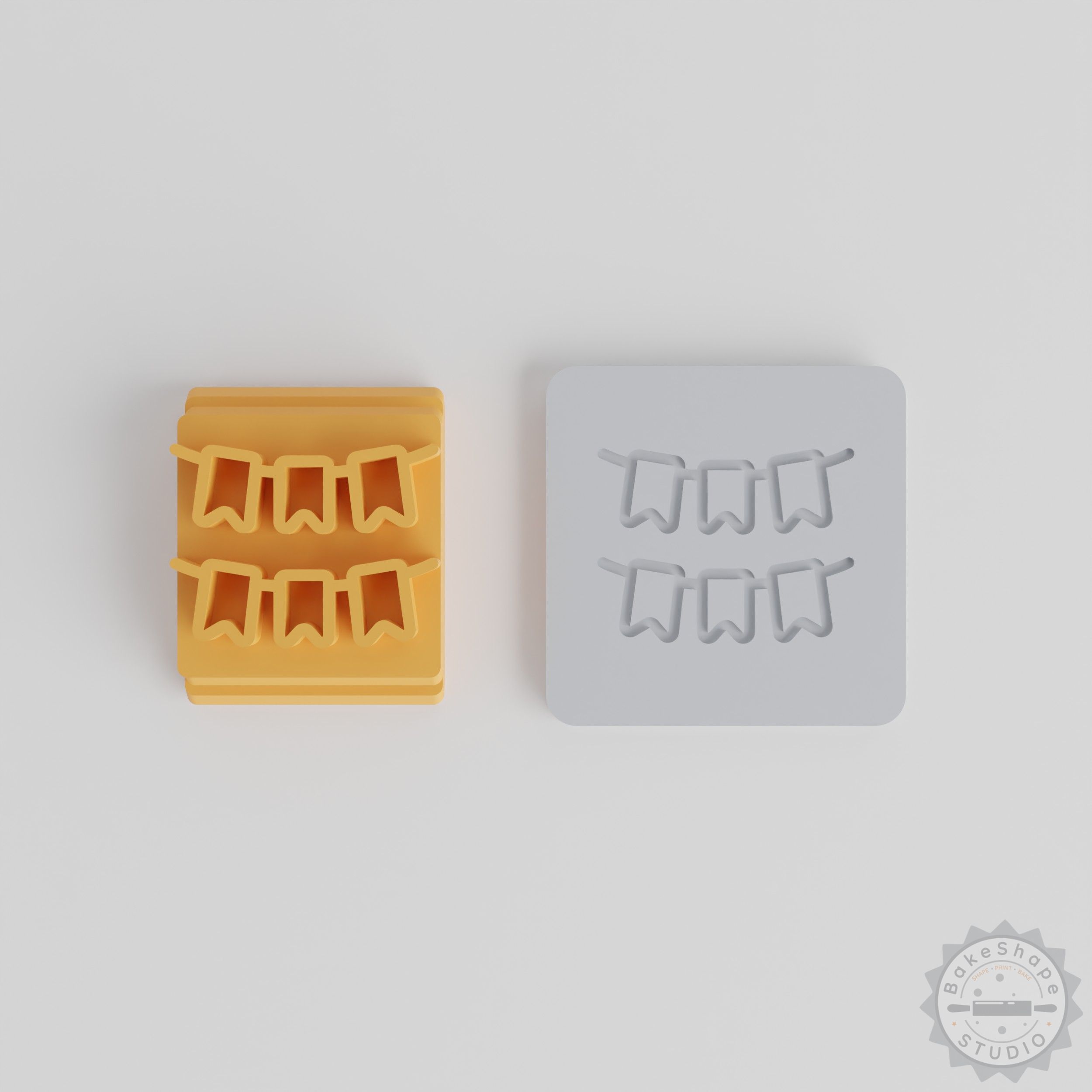 Festive Garland Stamp Set, Decorative Banner, Clay and Cookie Mold, 5-Piece Festival Decoration