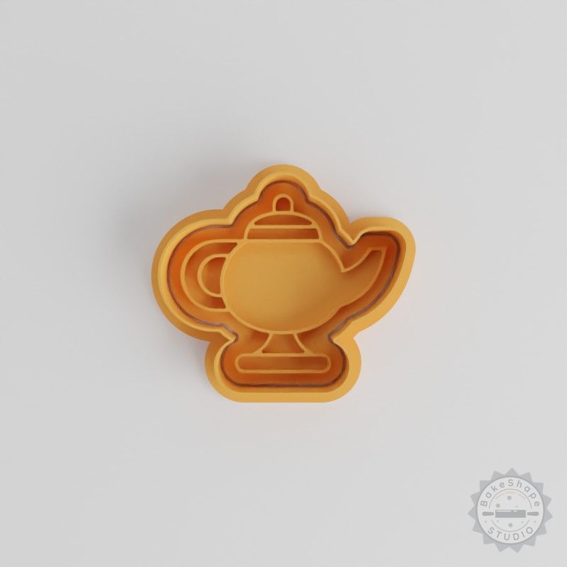 Magic Lamp Cookie Shape Cutter and Stamp Set, 6-Piece, Genie Lamp, Perfect for Cookies and Fondant, 3 Sizes