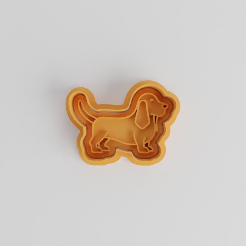 Basset Hound Cookie Cutter Stamp Set, Perfect for Cookies and Fondant, Includes 6 Pieces in S/M/L Sizes