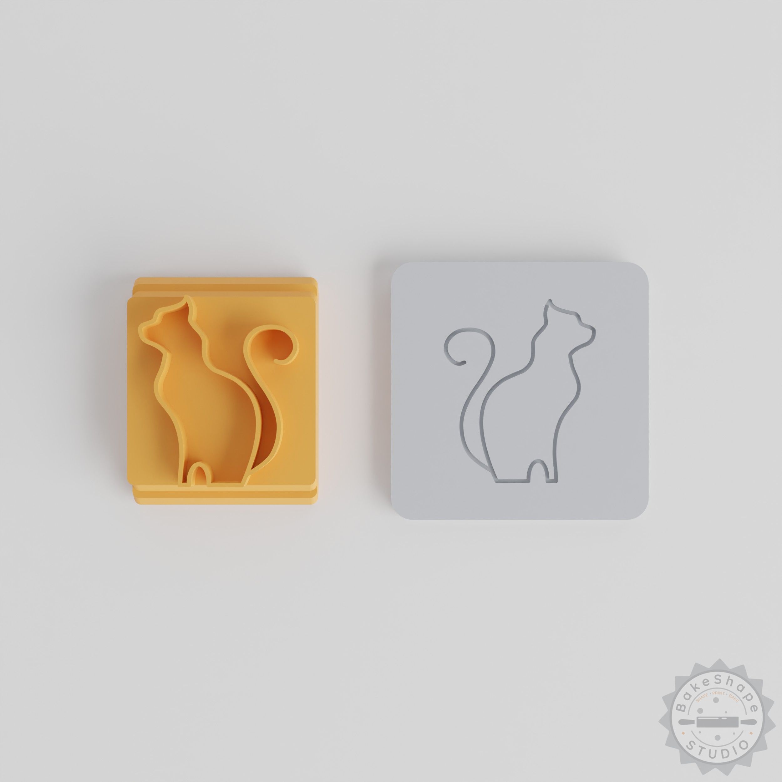 Cat Stamp Tile Set, Animal Motif Designs, 5 Sizes for Clay, Cookies, Fondant, Soft Materials