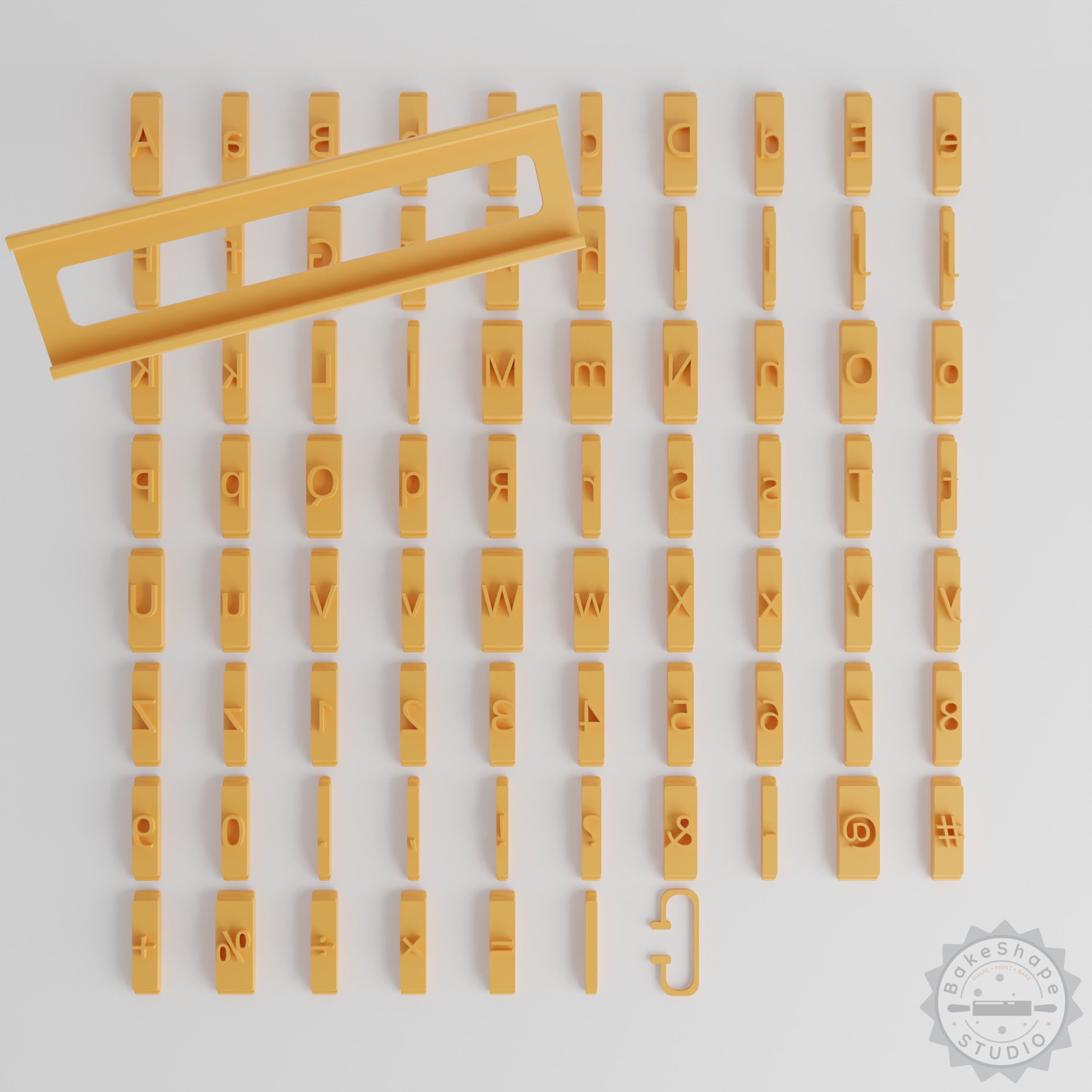 Open Sans Font Tile Set, 80 Pieces, 1/2" Size, Perfect for Clay, Cookies, Fondant