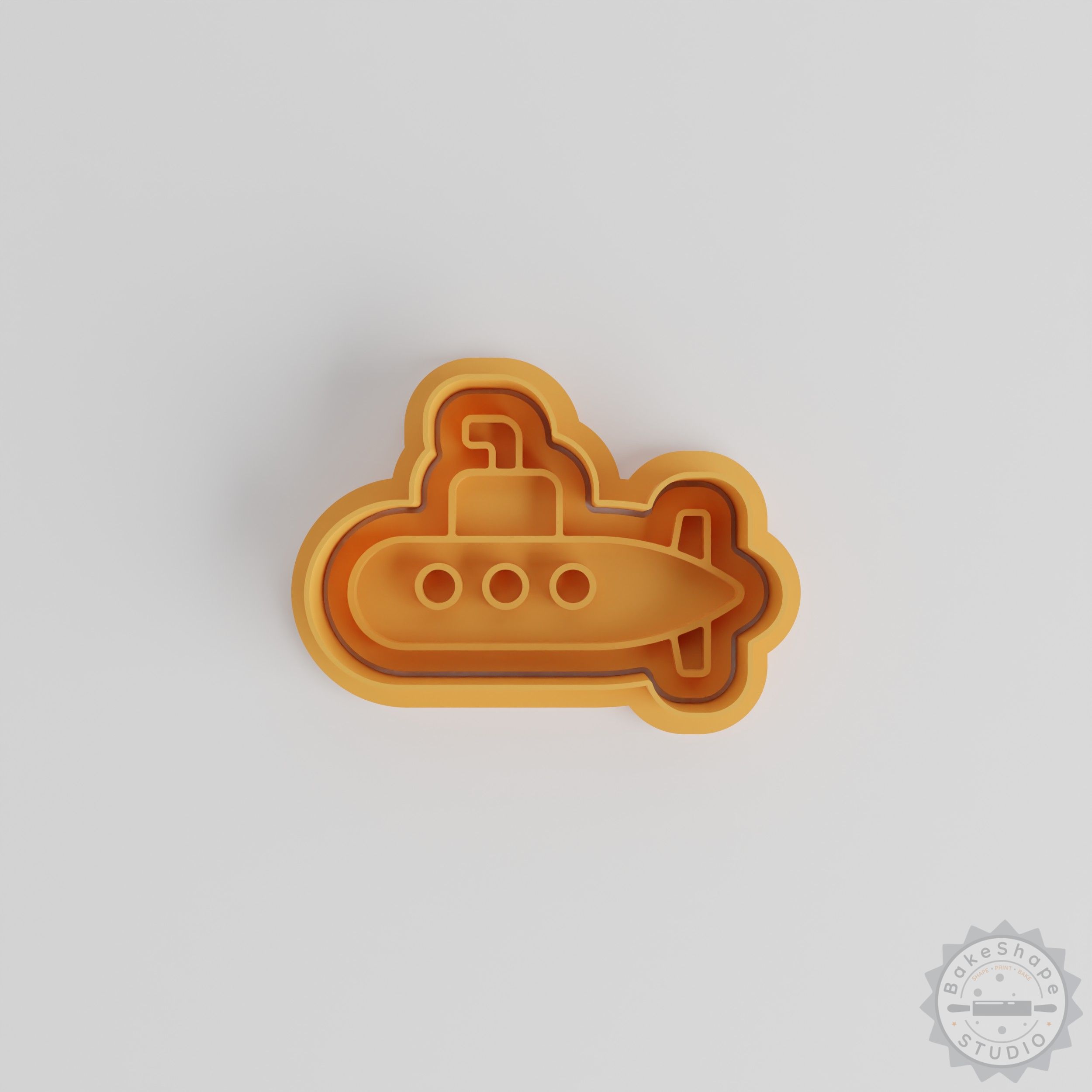 Submarine Cookie Cutter and Stamp Set, 6-Piece Underwater Theme, S/M/L Sizes