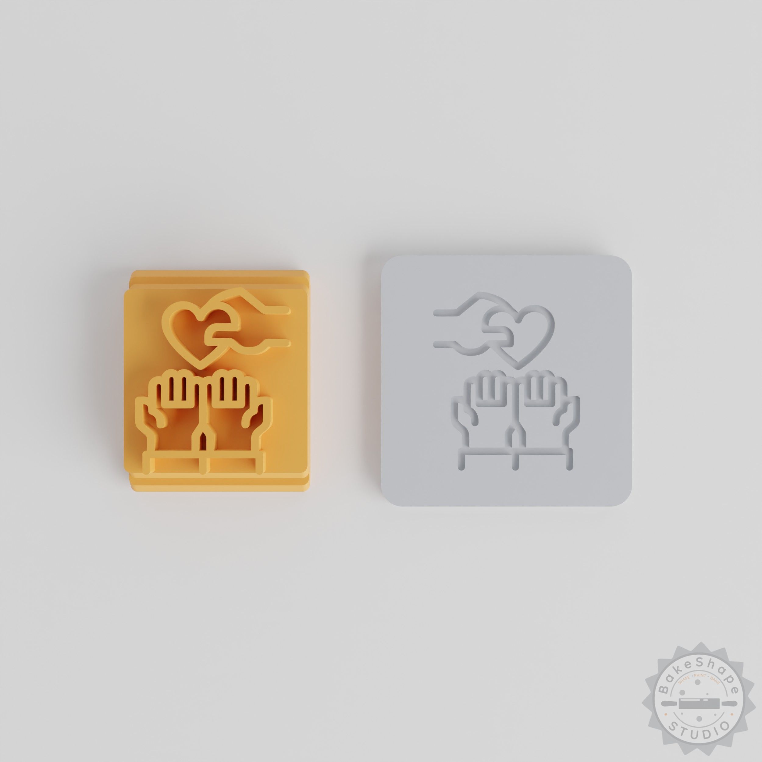 Charity stamp tile set STL for clay and craft stamps in 5 sizes, suitable for cookies and fondant