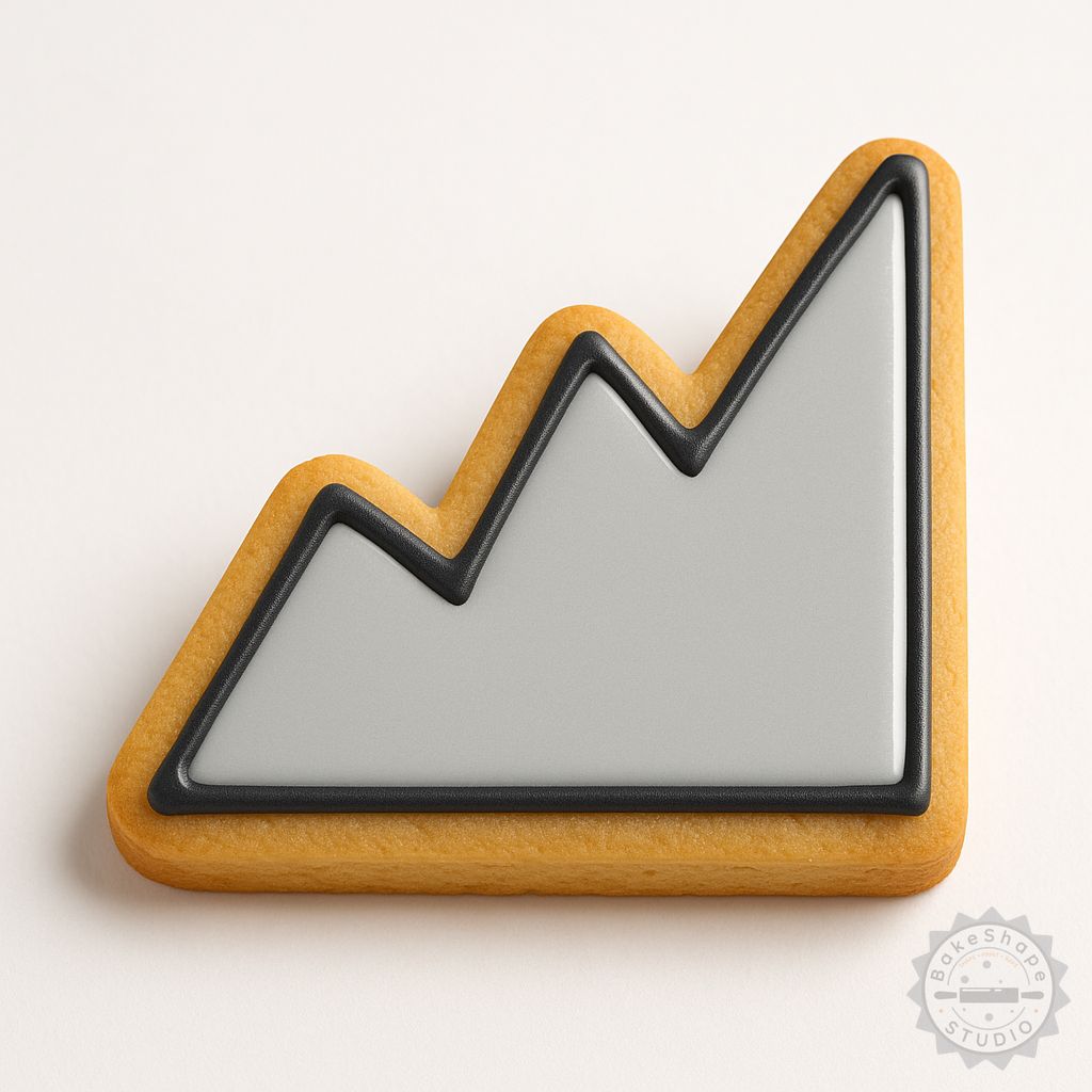 Graph shape cookie cutter and stamp set STL for 3D printing in small, medium, and large sizes