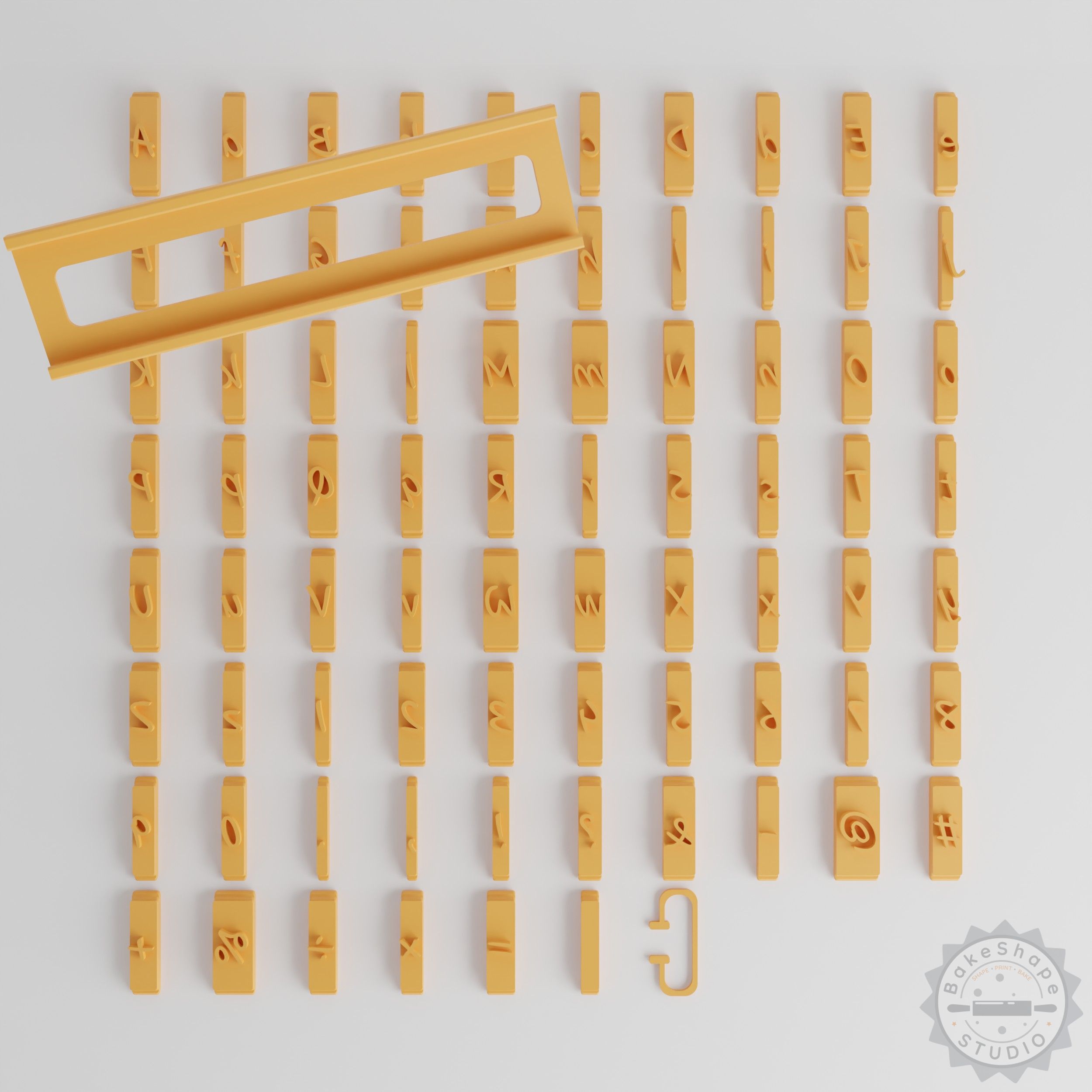Kalam Font Tiles Set, 1/2" Letter Stamps for Clay, Cookies, Fondant, 80-Piece Craft Kit