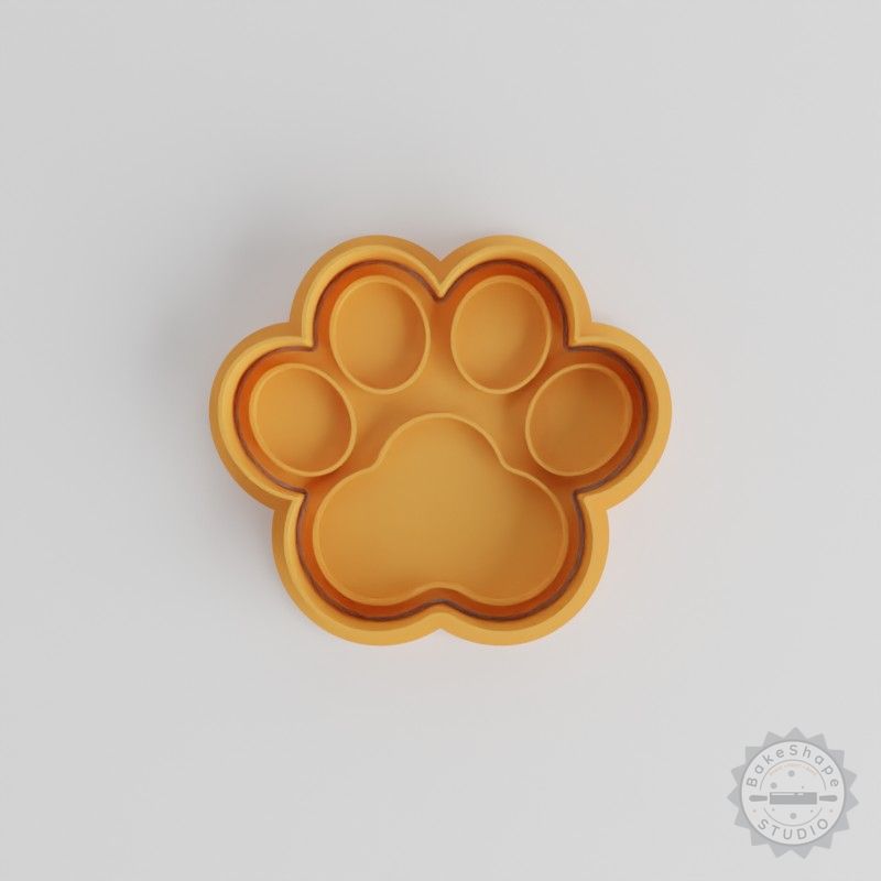 Paw Cookie Cutter and Stamp Set, 6-Piece Animal Footprint, Cat Track, Fondant Shapes in S/M/L Sizes