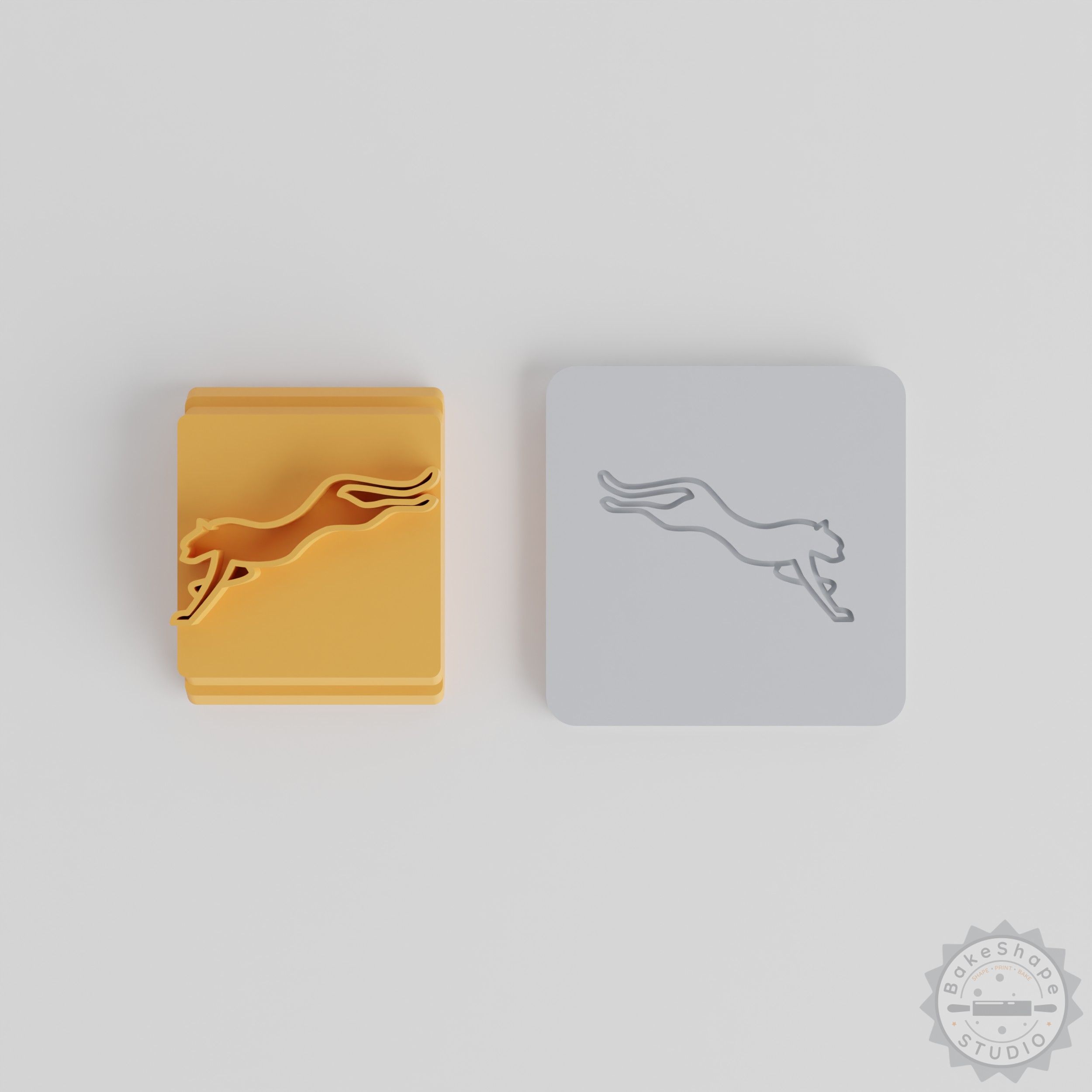 Cheetah Stamp Tile Set, 5 Sizes, Animal Motif for Clay, Cookies, Fondant, Soft Materials