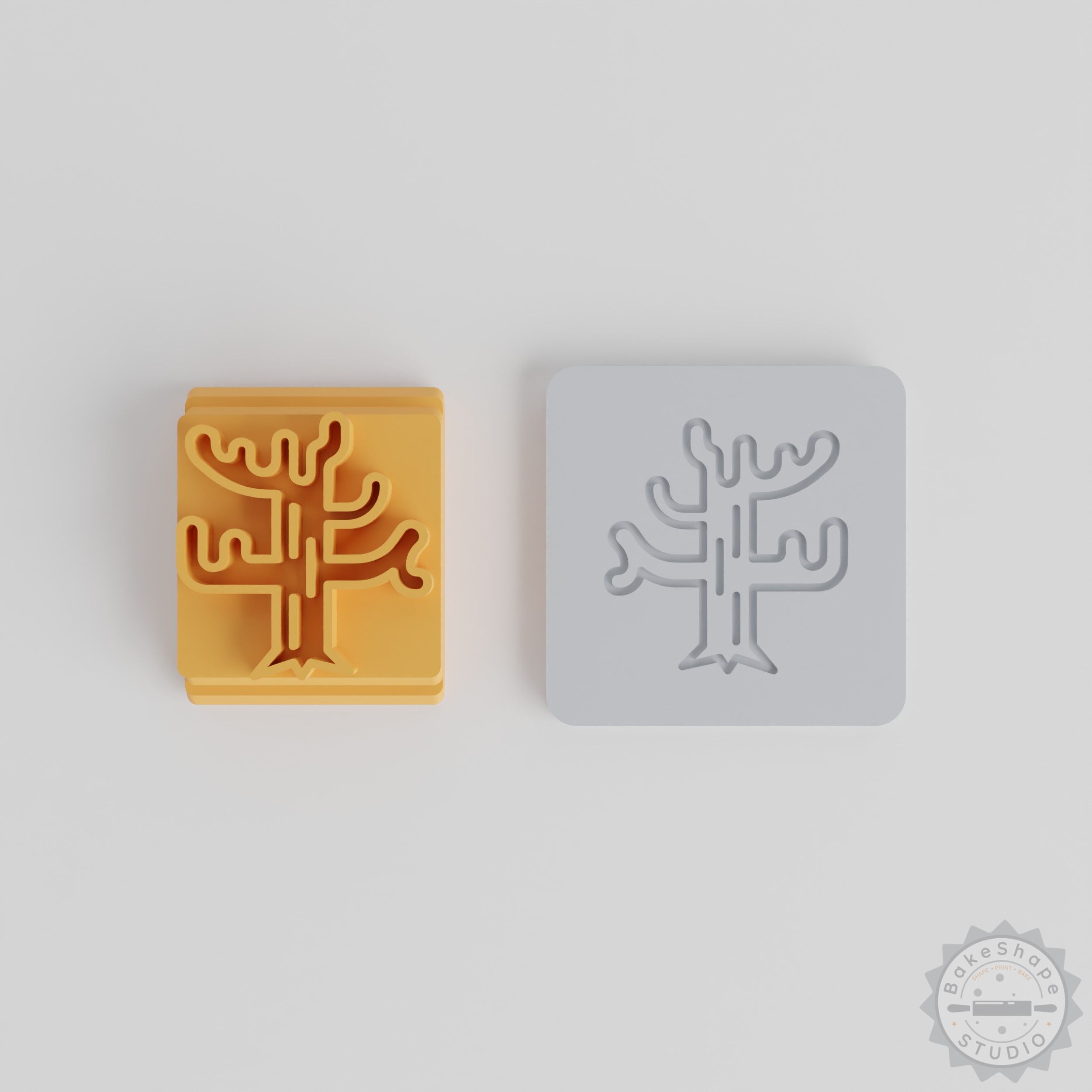 Winter Tree Stamp Tile Set, 5 Sizes, Perfect for Clay, Cookies, Fondant Crafting