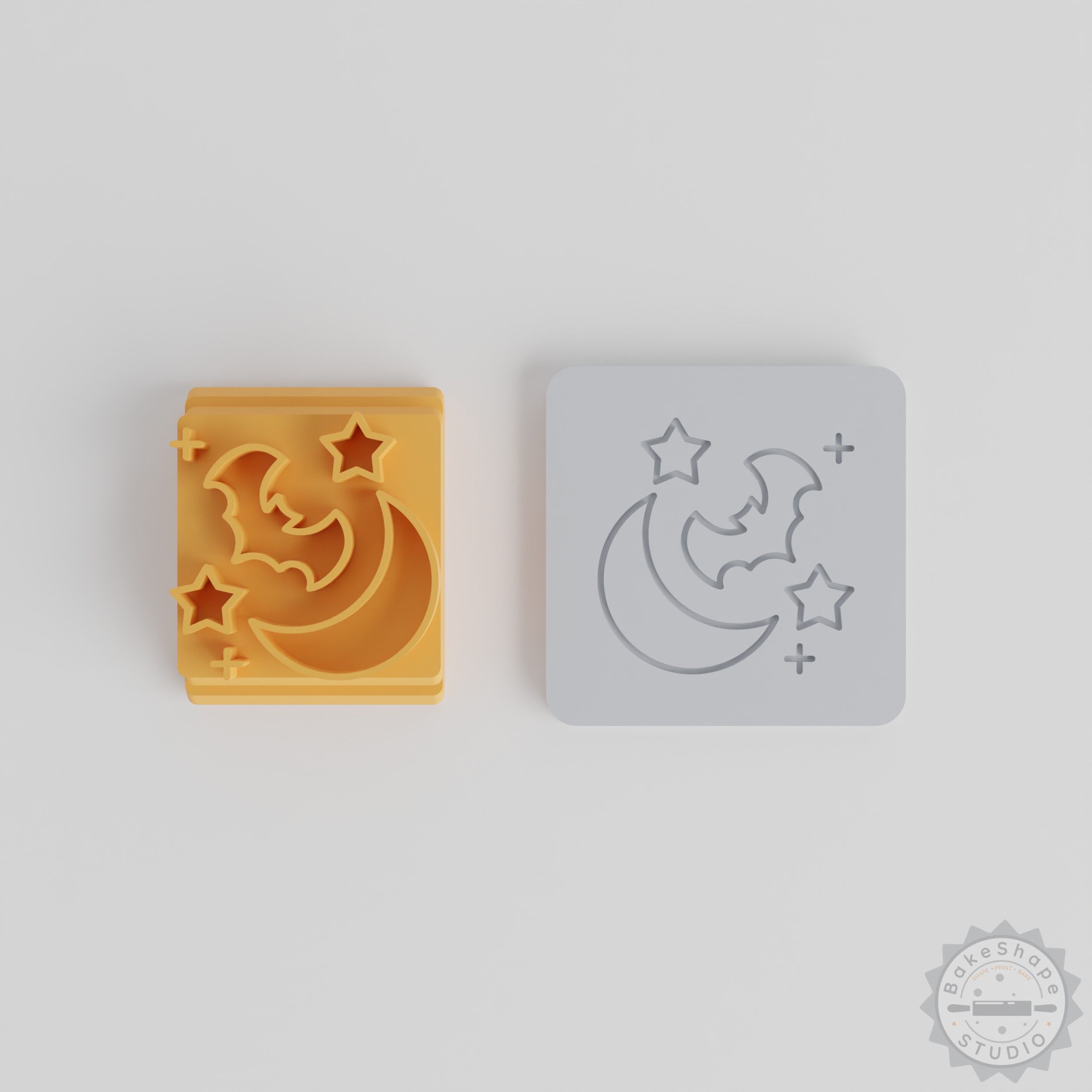 Halloween Themed Stamp Tile Set for Clay, Cookies, Fondant, 5 Motif Sizes
