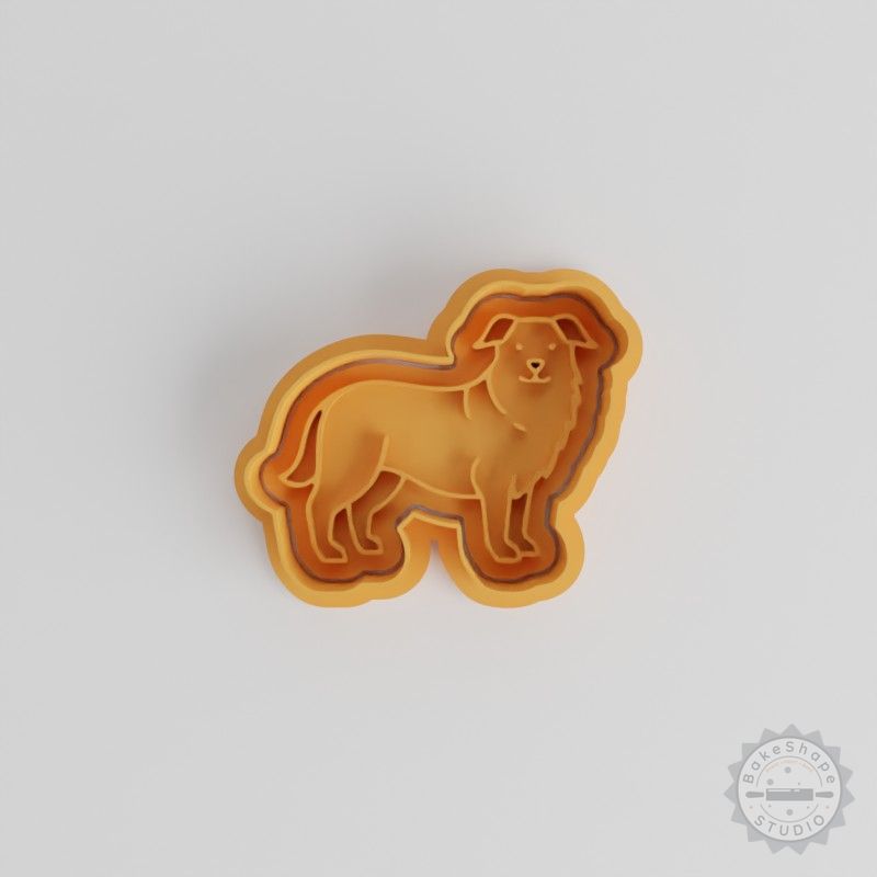 Australian Shepherd Shape Cutter & Stamp Set, Perfect for Cookies & Fondant, 3 Sizes, 6 Pieces