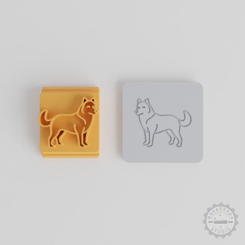 Siberian Husky Stamp Tile Set, 5 Sizes for Clay, Cookies, Fondant - Husky, Arctic Dog Design