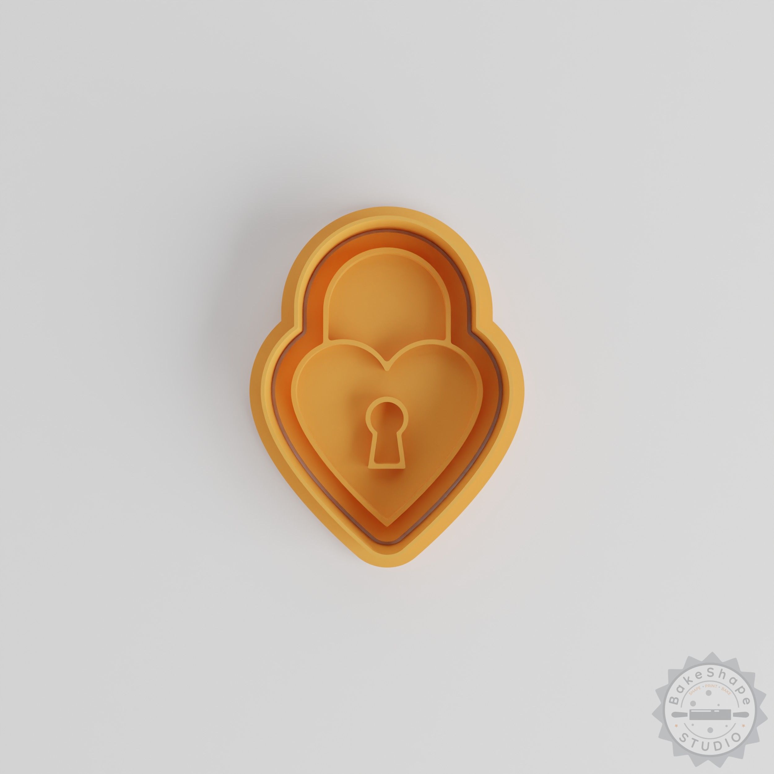 Heart Lock Cookie Stamp & Cutter Set, S/M/L, Perfect for Fondant, 6-Piece Shape Design