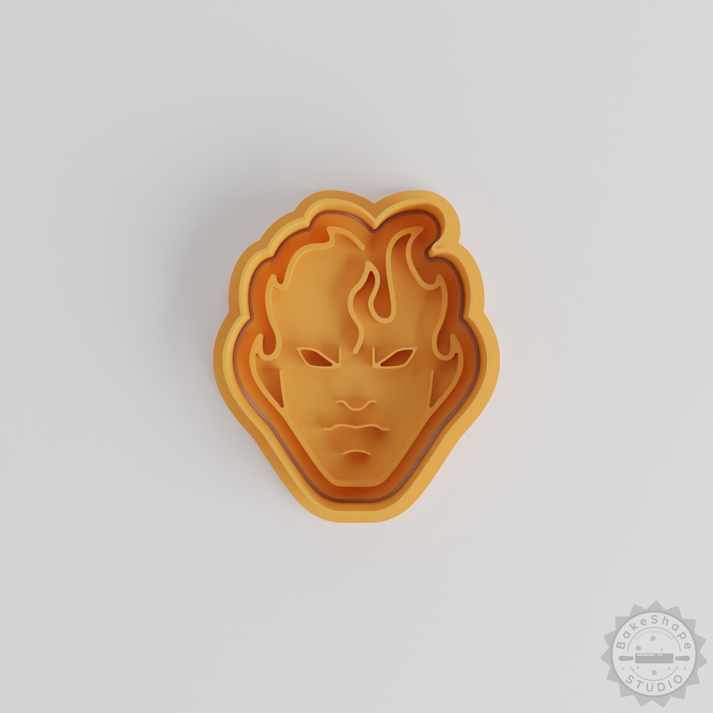 Flame Shape Cookie Cutter and Stamp Set, 3 Sizes for Baking and Fondant