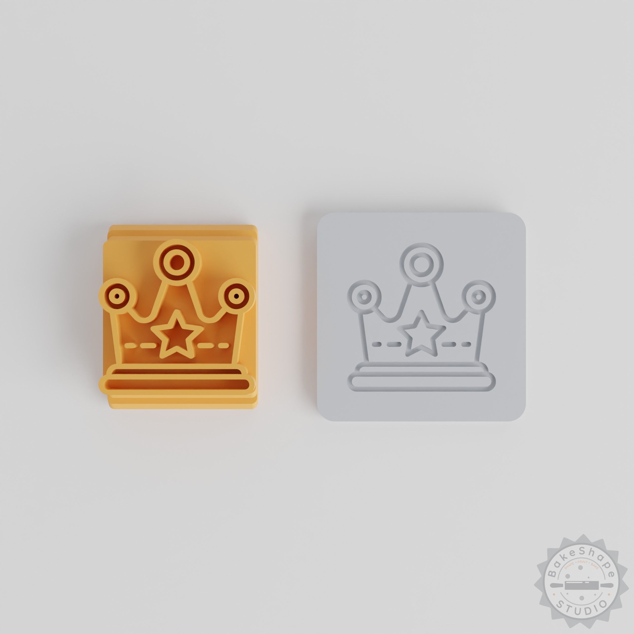 Crown Stamp Tile Set for Clay, Cookies, Fondant - 5 Sizes, Royal Tiara Motif
