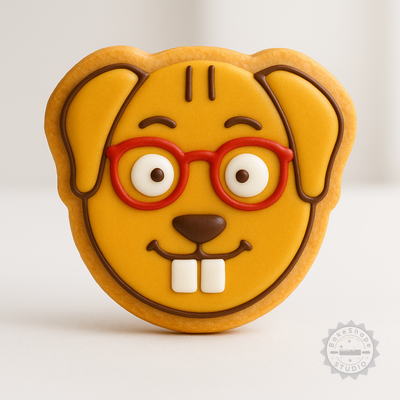 Decorated example 1 of Intelligent Dog Cookie Cutter Set, 6 Pieces, Perfect for Cookies and Fondant, Includes Small, Medium, Large Sizes