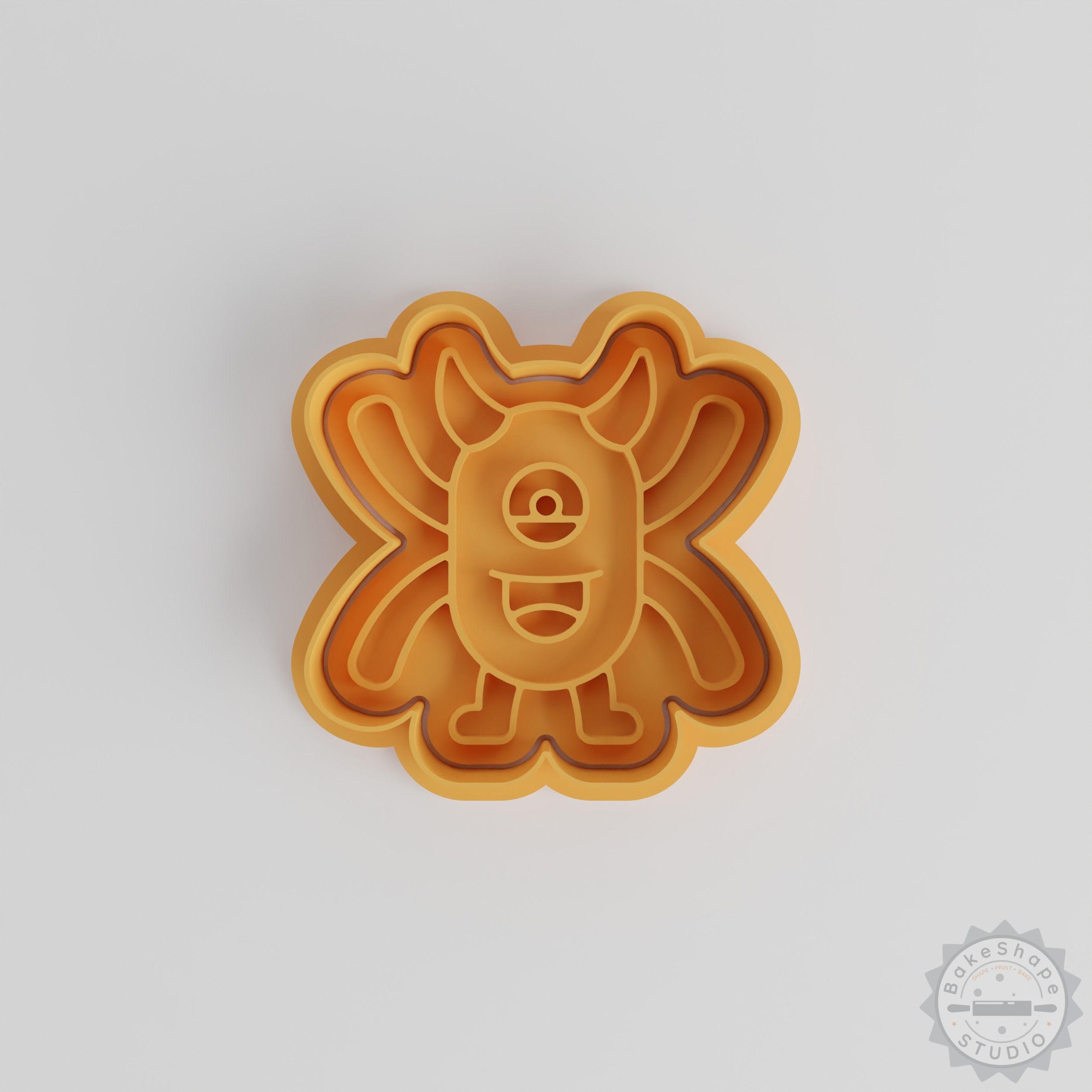 Four Arms Horn Monster Cookie Cutter Set, Cartoon Monster Stamp, 3 Sizes, Baking Tool