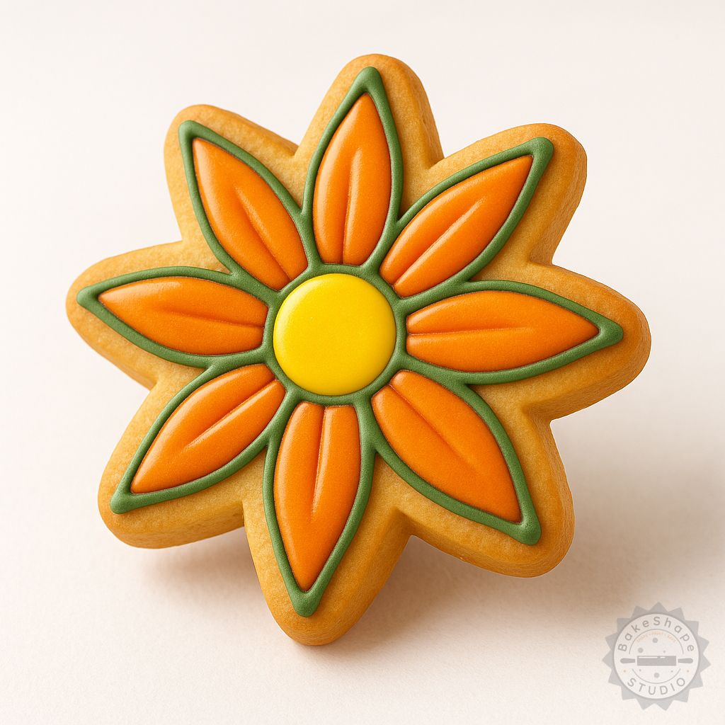 Gazania flower cookie cutter and stamp set STL for 3D printing in small, medium, and large sizes