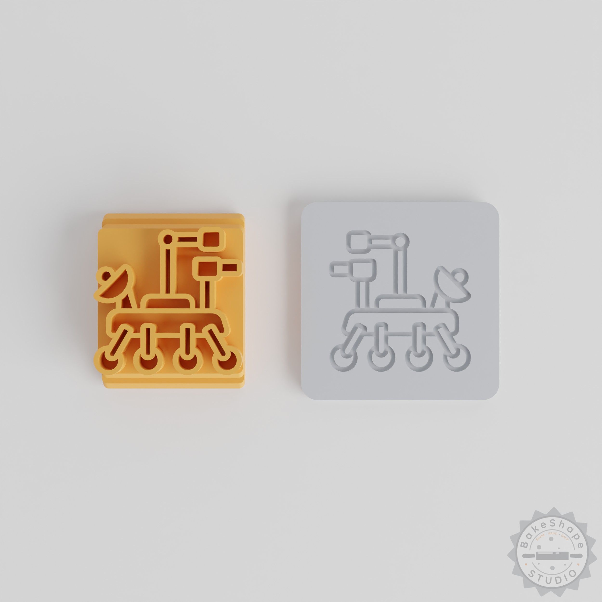 Space Exploration Rover Stamp Set, 5 Size Planetary Design, for Clay, Cookies, Fondant