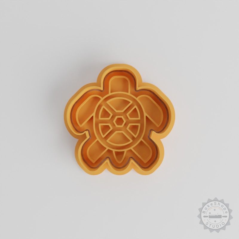 Turtle Shape Cutter and Stamp Set, Cookie Fondant Mold, 6-Piece, 3 Sizes, Animal Reptile Design