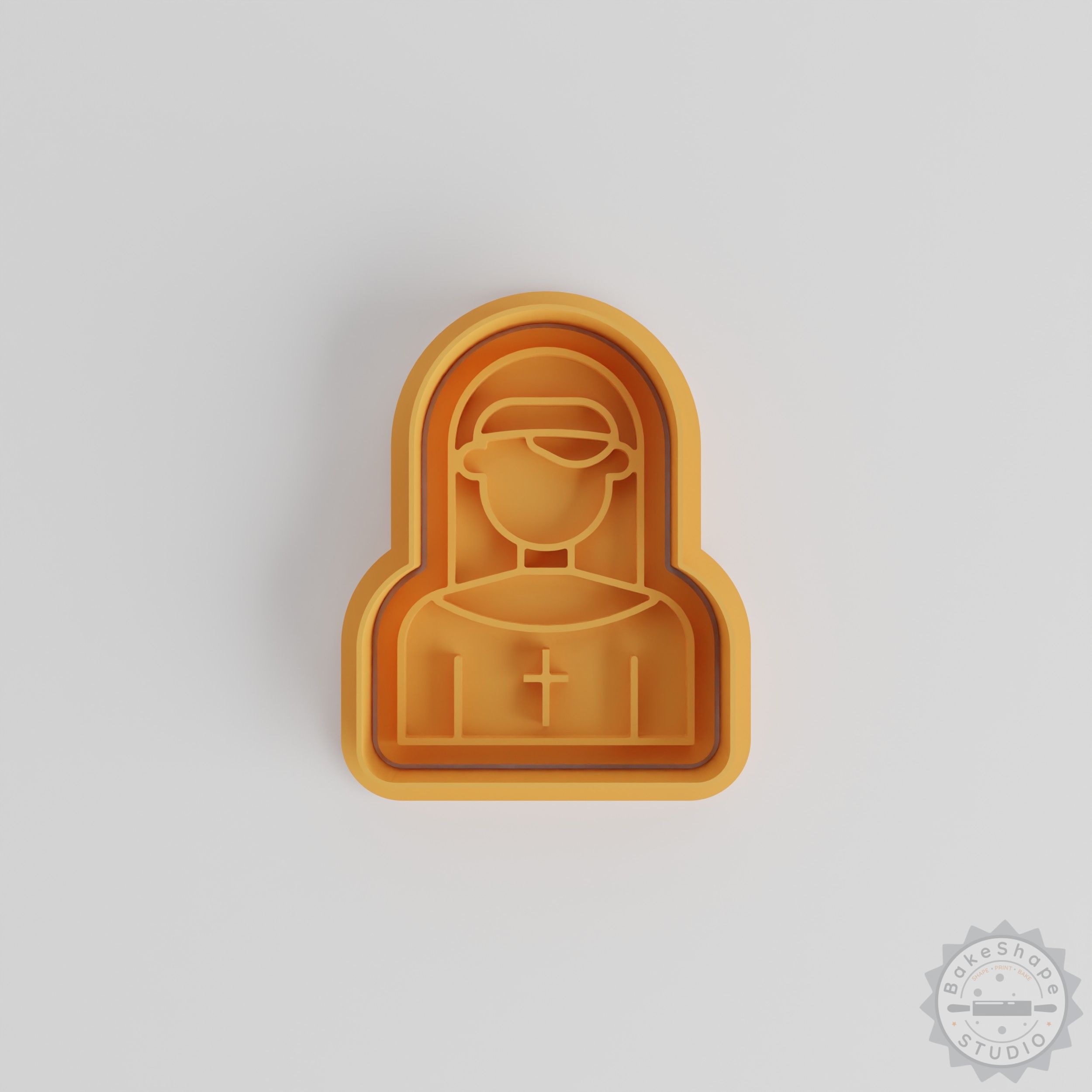 Nun Cookie Cutter and Stamp Set, Religion-Theme, 6-Piece, Multi-Size S/M/L