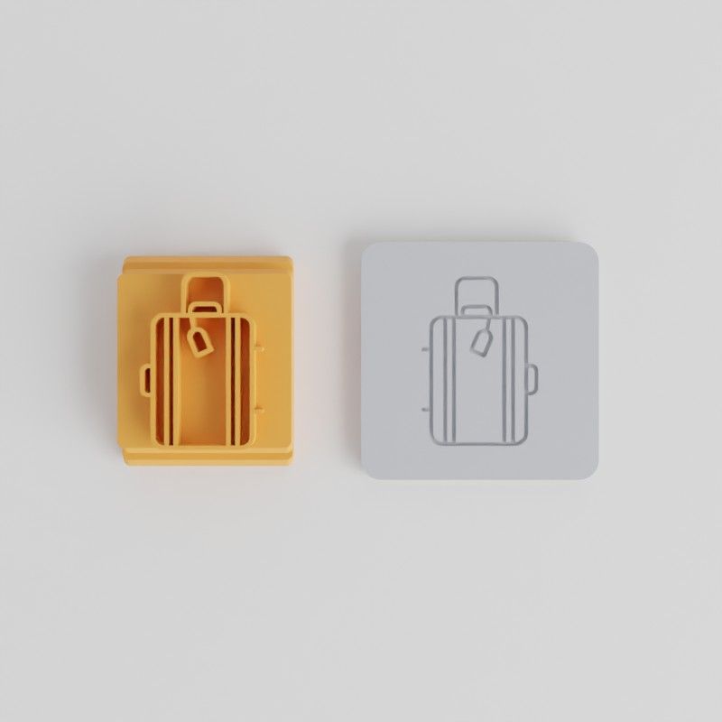Suitcase Stamp Tile Set, Perfect for Clay and Cookie Designs, 5 Sizes 20-40mm