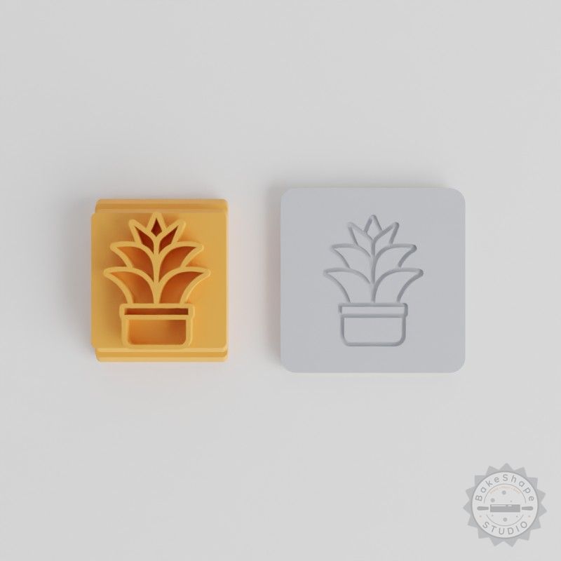 Agave Plant Stamp Tile Set for Clay and Fondant, 5 Sizes Garden Succulent Motif