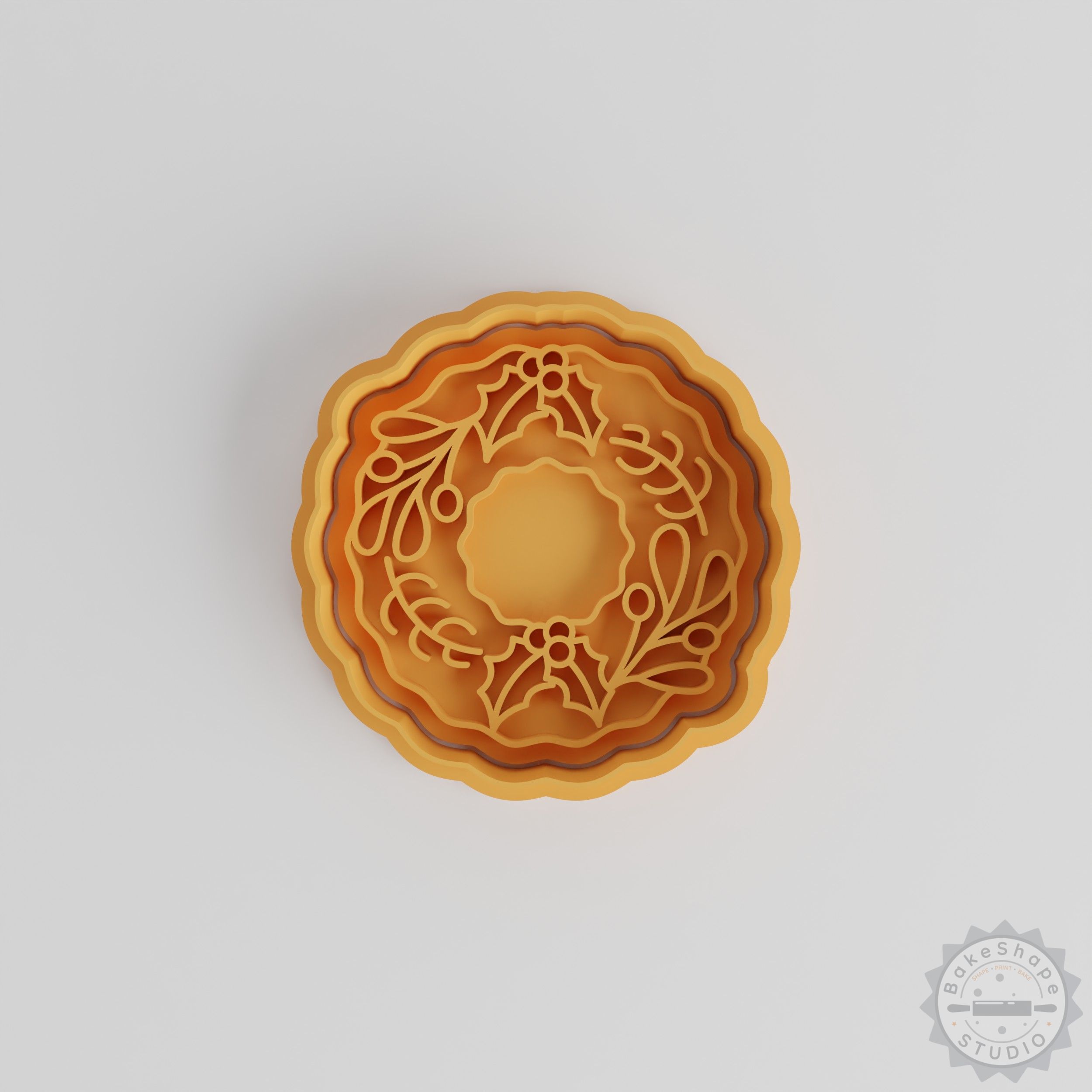 Christmas Wreath Cookie Cutter and Stamp Set, Holiday Baking, 6 Piece Collection