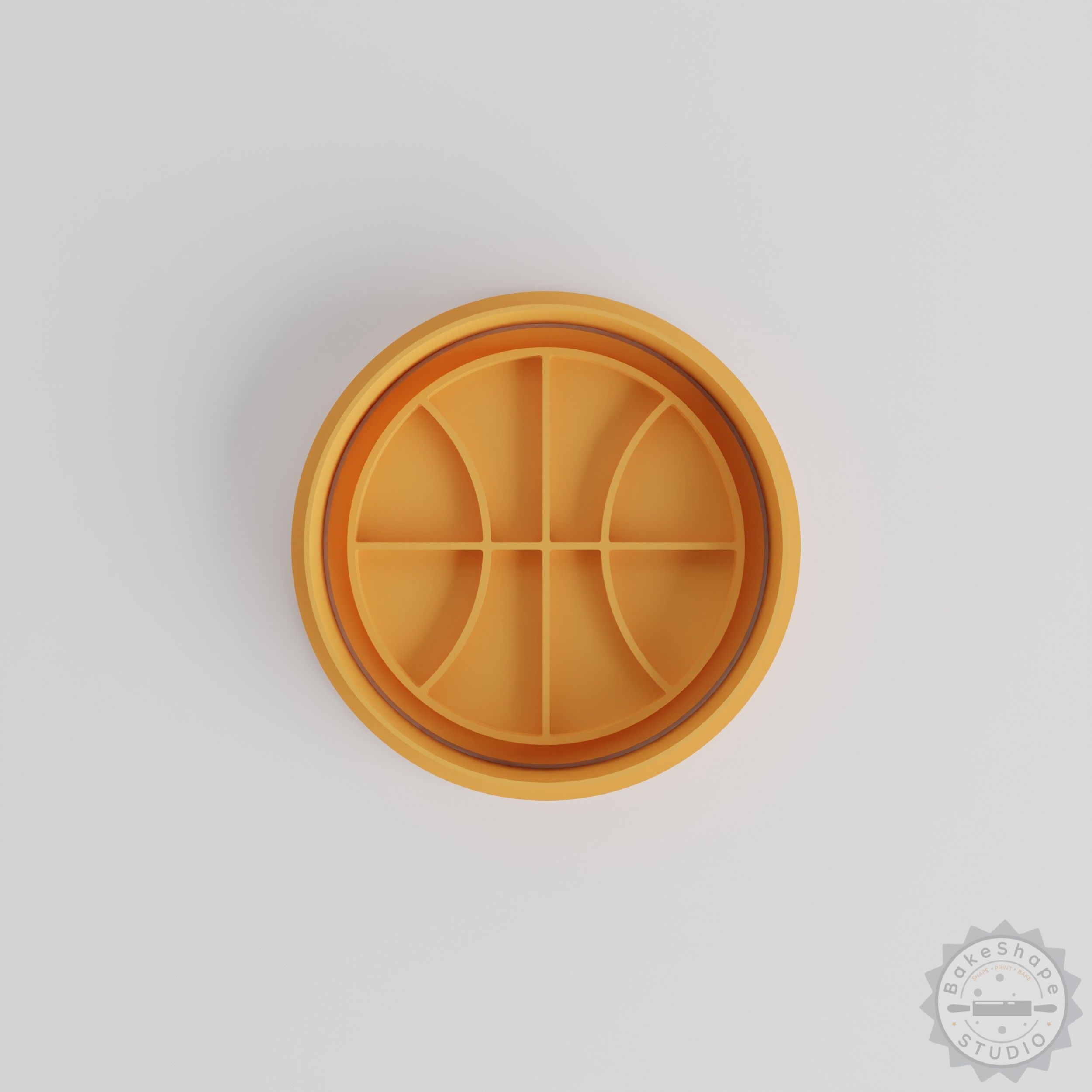 Basketball Shape Cutter and Stamp Set, Perfect for Cookies and Fondant, 6 Piece Bundle (S/M/L Sizes)