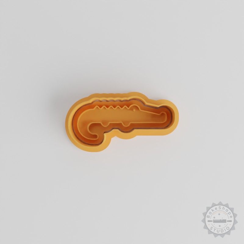 Black Caiman Cookie Cutter & Stamp Set, 6 Piece, Shapes for Fondant or Cookies