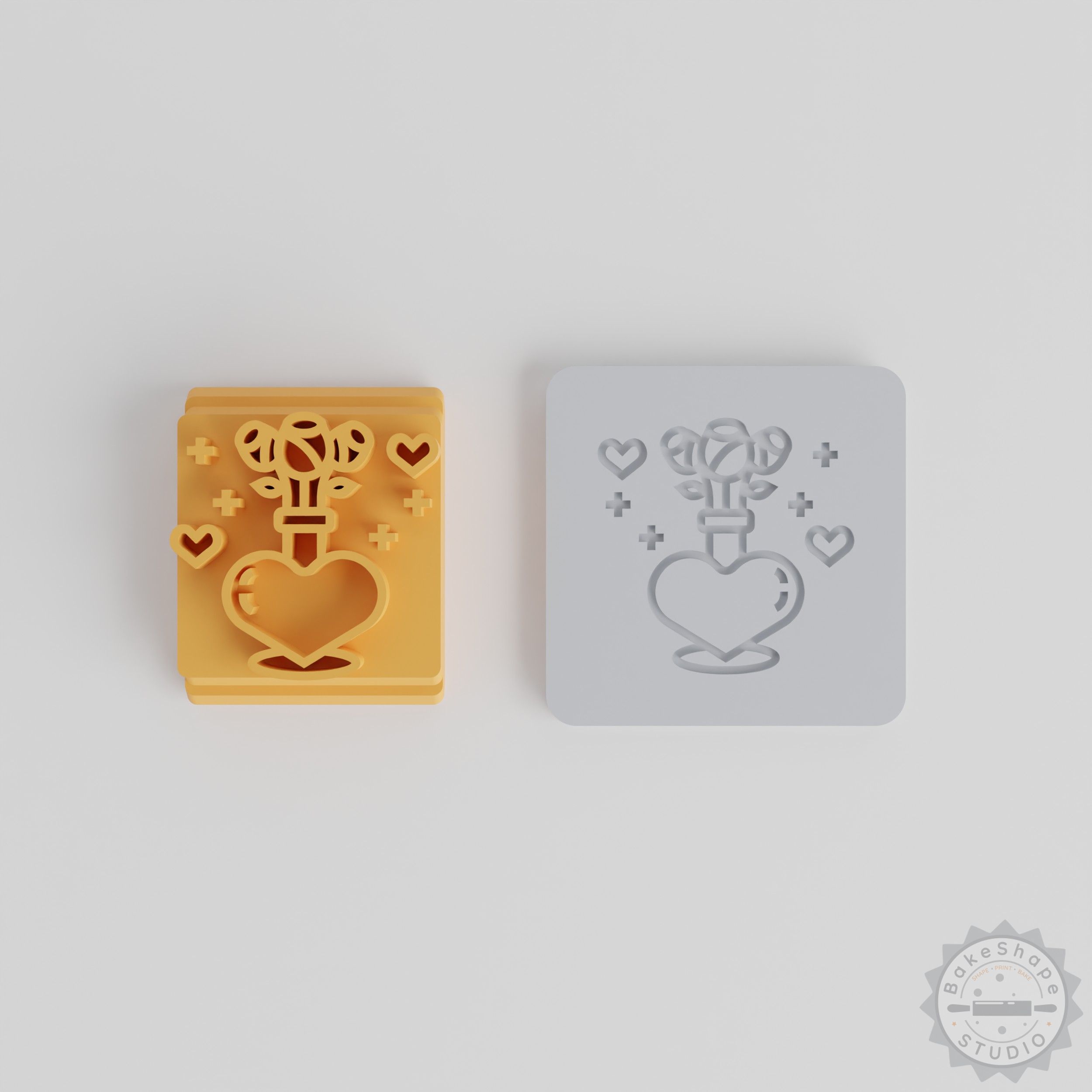 Heart Stamp Tile Set, 5 Sizes, Perfect for Clay, Cookie, Fondant Crafting