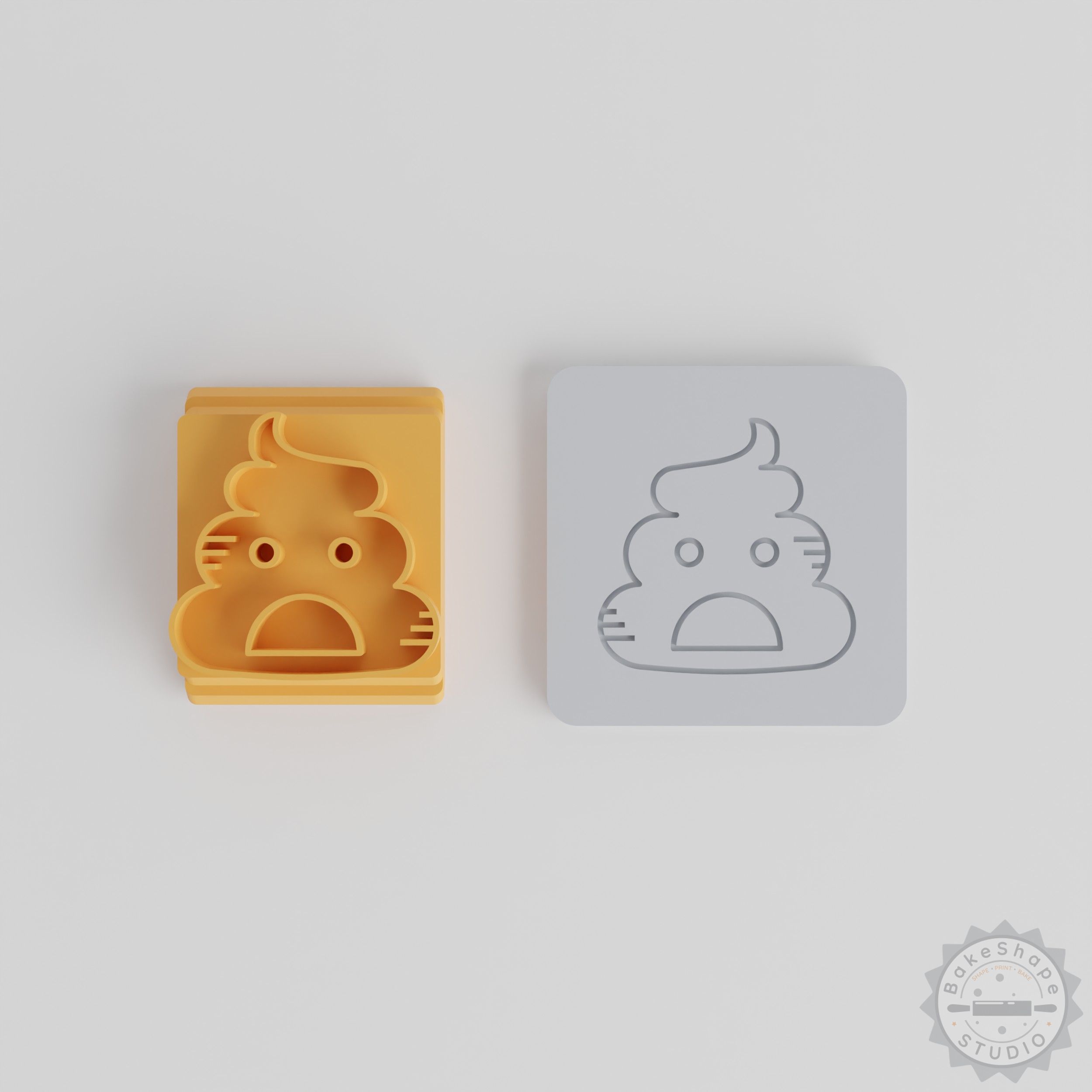 Poop Stamp Tile Set, Emoji Poop, Feces Icon, 5 Sizes for Clay, Cookies, Fondant