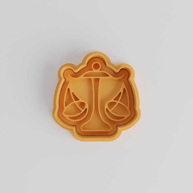 Libra Shape Cutter and Stamp Set, 6-Piece Zodiac Cookie and Fondant Tools, Astrology Scales Design