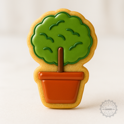 Decorated example 1 of Small Tree Cookie Cutter and Stamp Set, 6-Piece, Small/Medium/Large, Perfect for Fondant