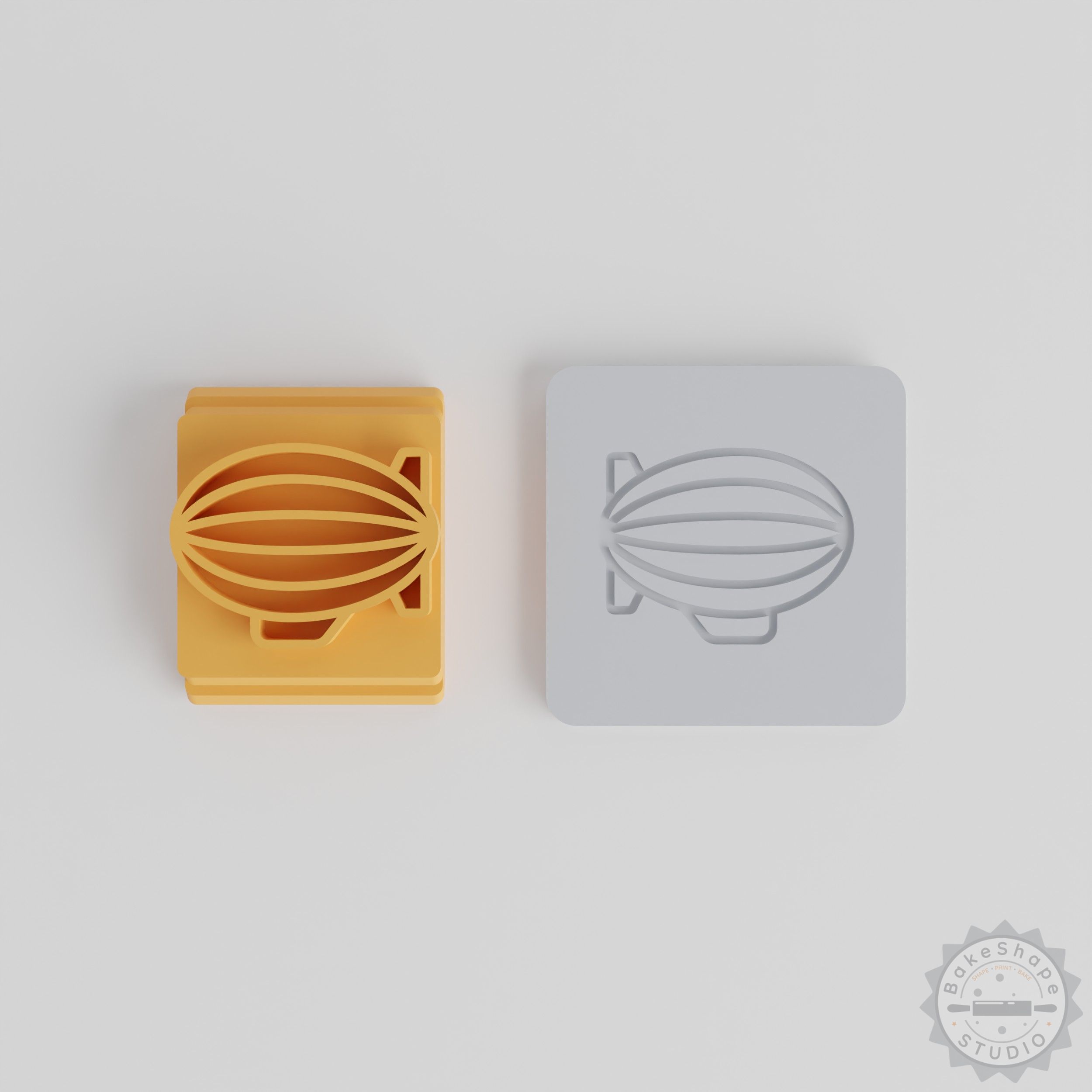 Blimp Stamp Tile Set, 5 Motif Sizes for Clay, Cookies, Fondant, Aerial Balloon Design