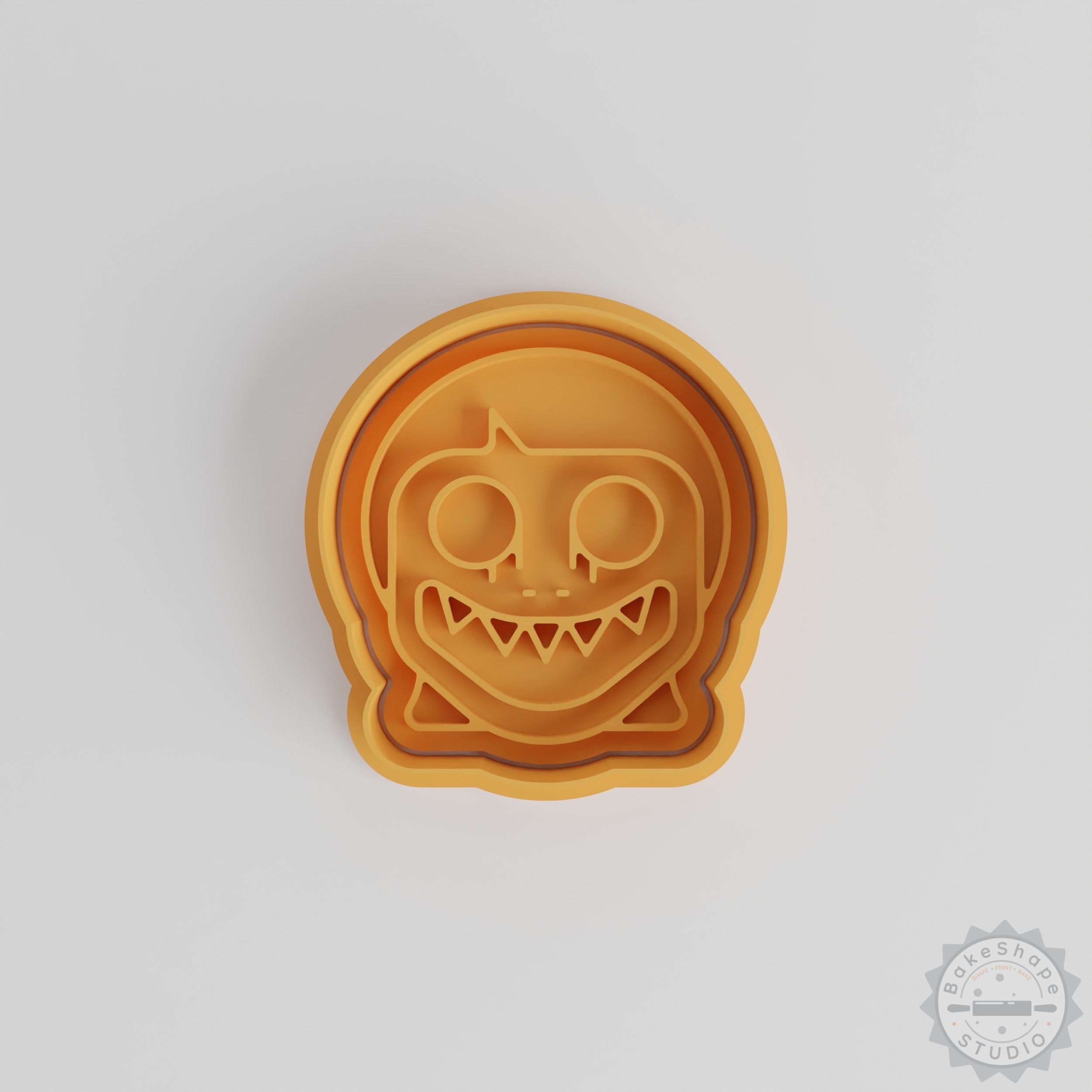Demon Girl Cookie Cutter and Stamp Set, Halloween Demon Face, 6-Piece Shape Cutter for Cookies and Fondant