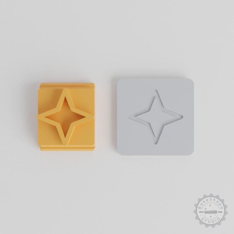 Four Point Star Clay Stamp Set, 5-Piece Collection for Cookies, Fondant, Soft Materials, Includes Multiple Sizes