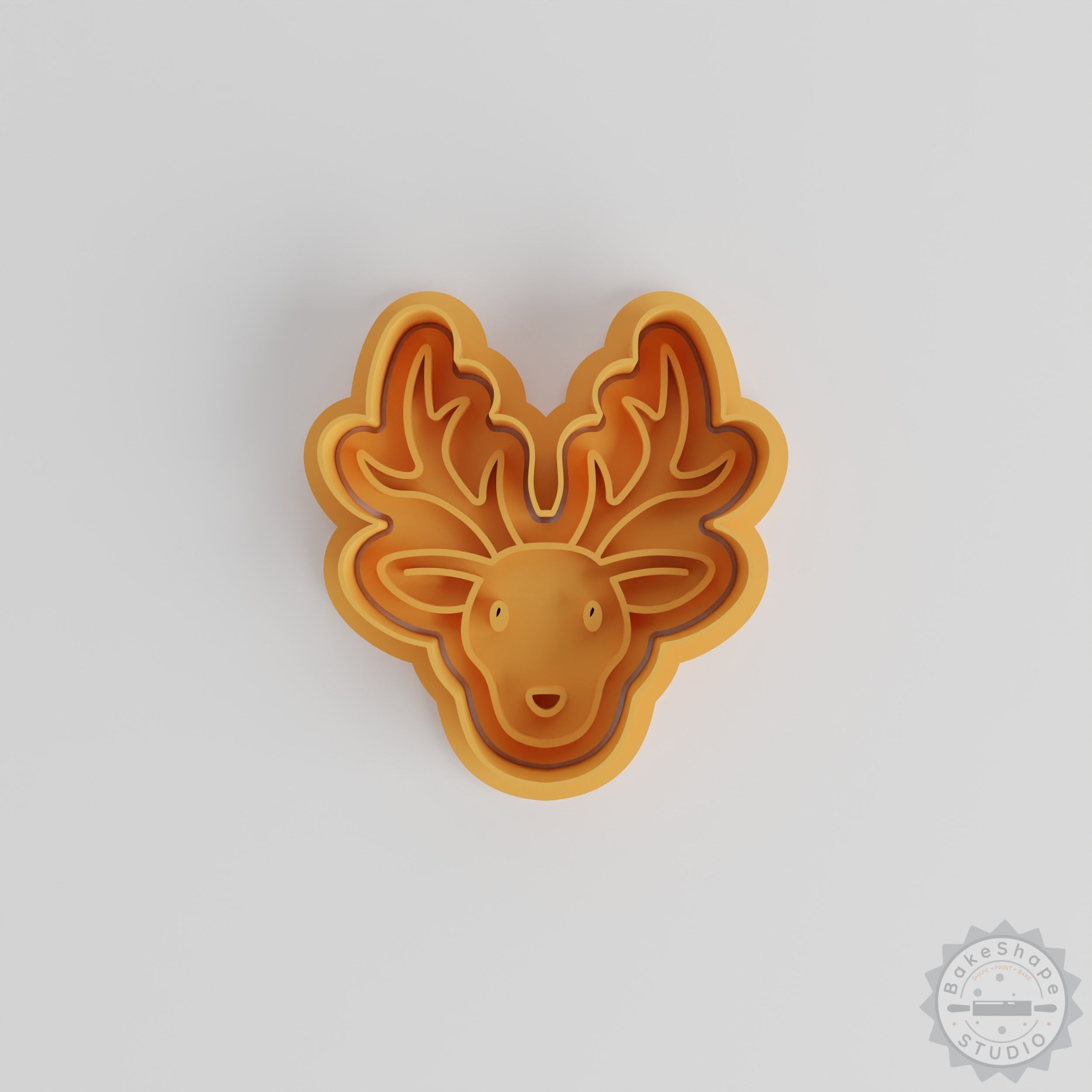 Deer Cookie Cutter & Stamp Set, Animal Winter Theme, 6-Piece S/M/L