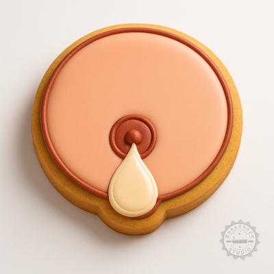 Decorated example 1 of Breast Shape Cookie Cutter & Stamp Set, Perfect for Fondant, 6-Piece Pack in S/M/L Sizes