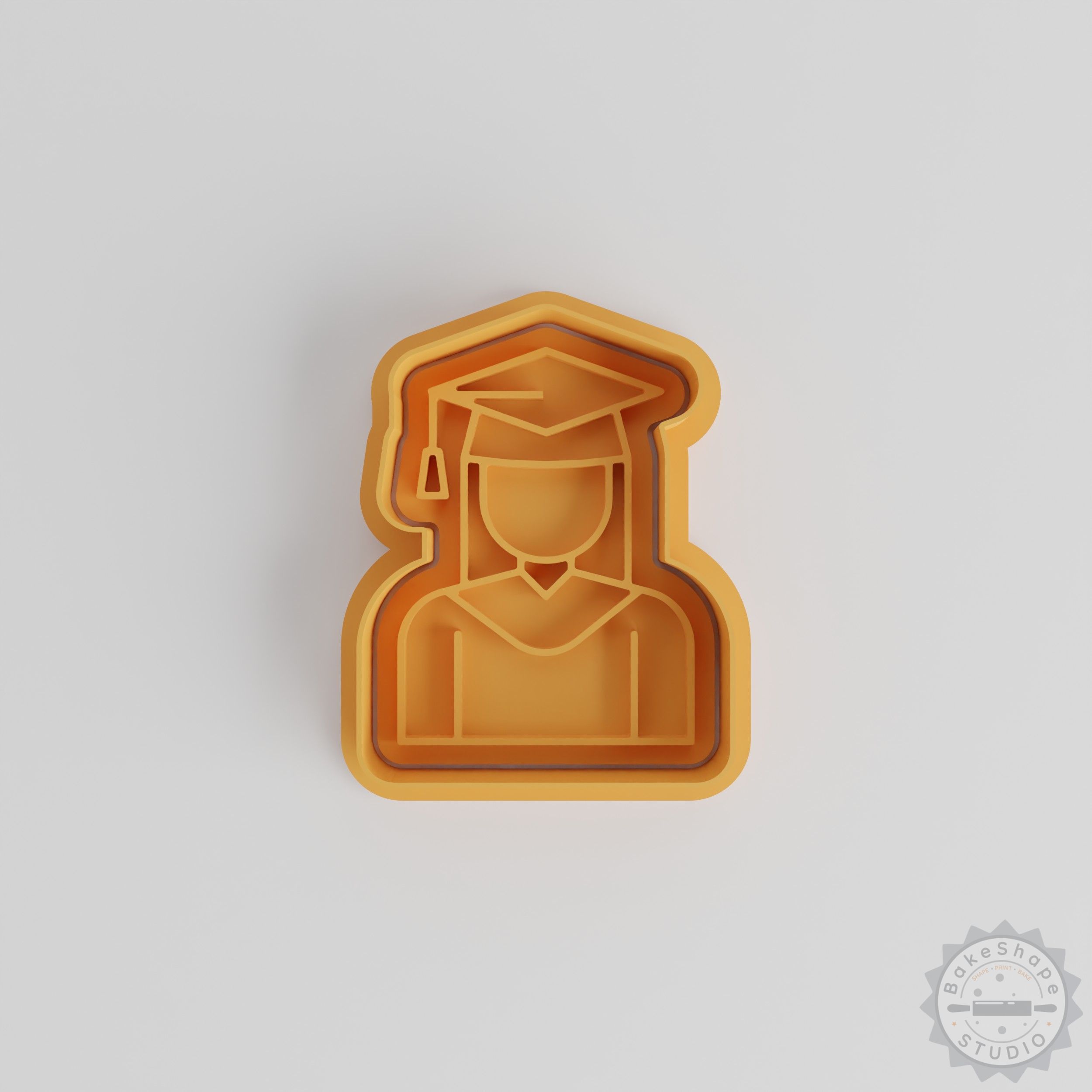 Graduated Student Cookie Fondant Cutter Stamp Set, 6-Piece, S/M/L, Education Graduation Theme