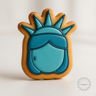 Decorated example 1 of Liberty Cookie Cutter & Stamp Set, 6-Piece, S/M/L, Perfect for Cookies and Fondant