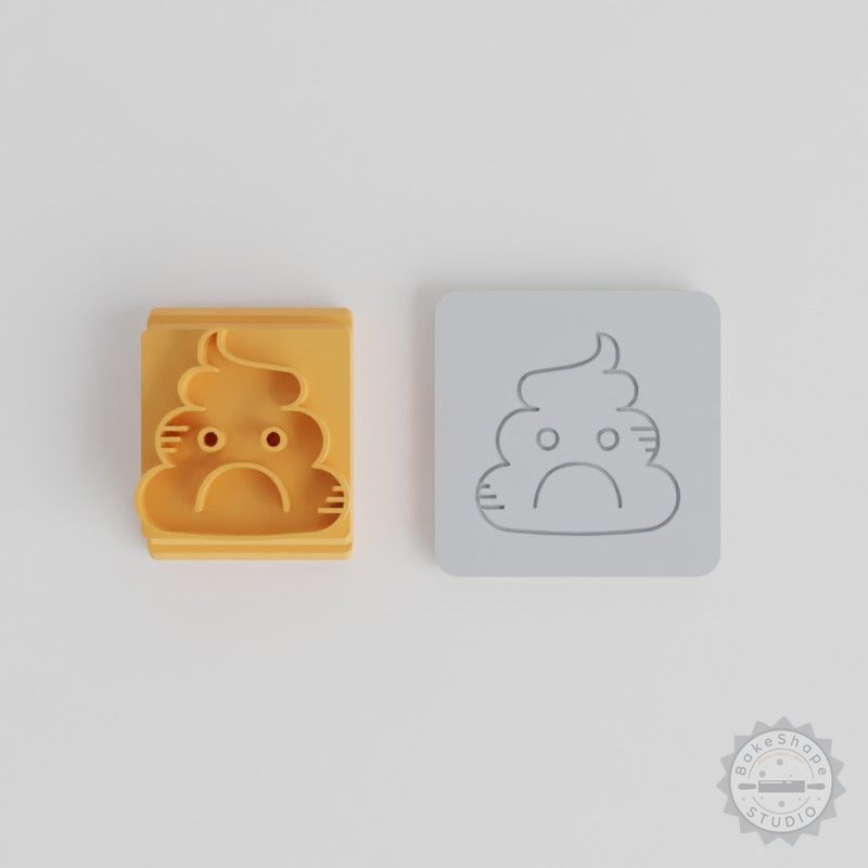 Poop Emoji Stamp Tile Set, 5 Sizes for Clay, Cookies, Fondant Designs