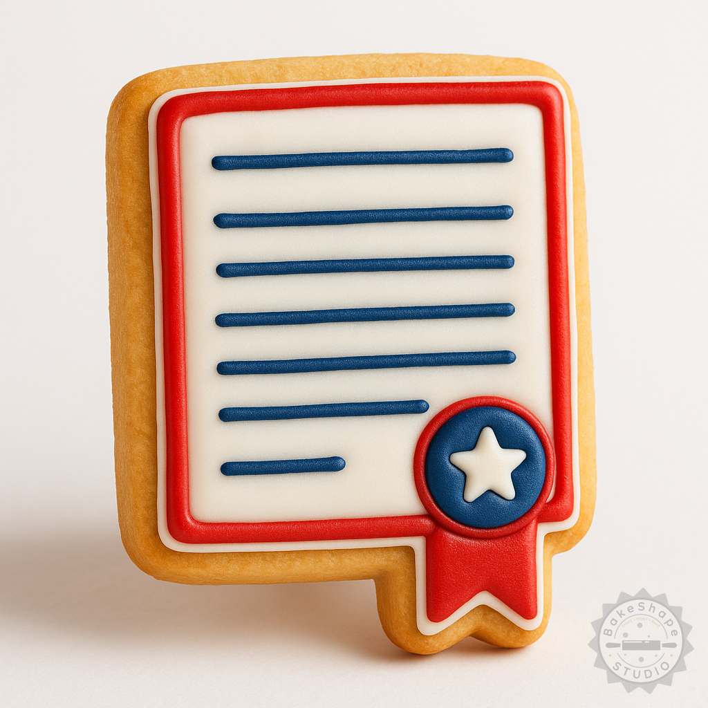 Decorated example 1 of Independence Cookie Cutter & Stamp Set, Freedom Celebration, Fondant Decoration Kit, 6 Pieces, S/M/L