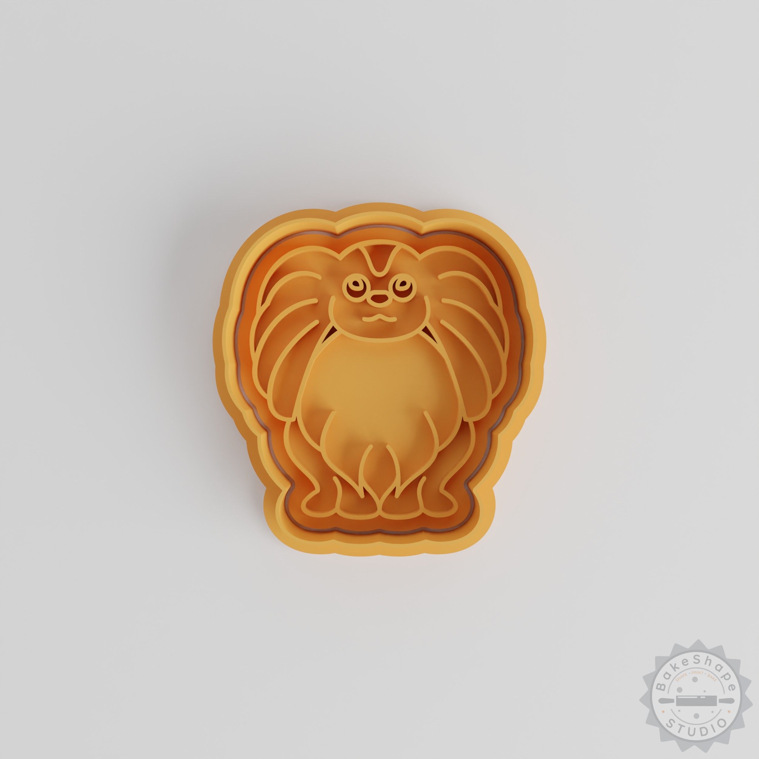 Cookie, Fondant Shape Cutter & Stamp Set, Dog Design, 6-Piece, Papillon Fluffy Puppy, S/M/L Sizes