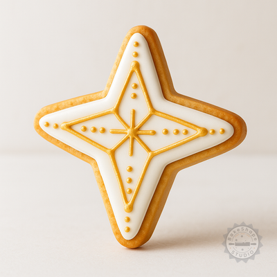 Decorated example 1 of Chitra Nakshatra Vedic Astrology Shape Cutter & Stamp Set, 6-Piece Cookie & Fondant Tools