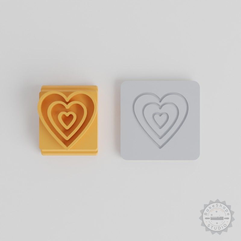 Heart Shape Stamp Set, 5 Sizes for Clay, Cookies, Fondant and More