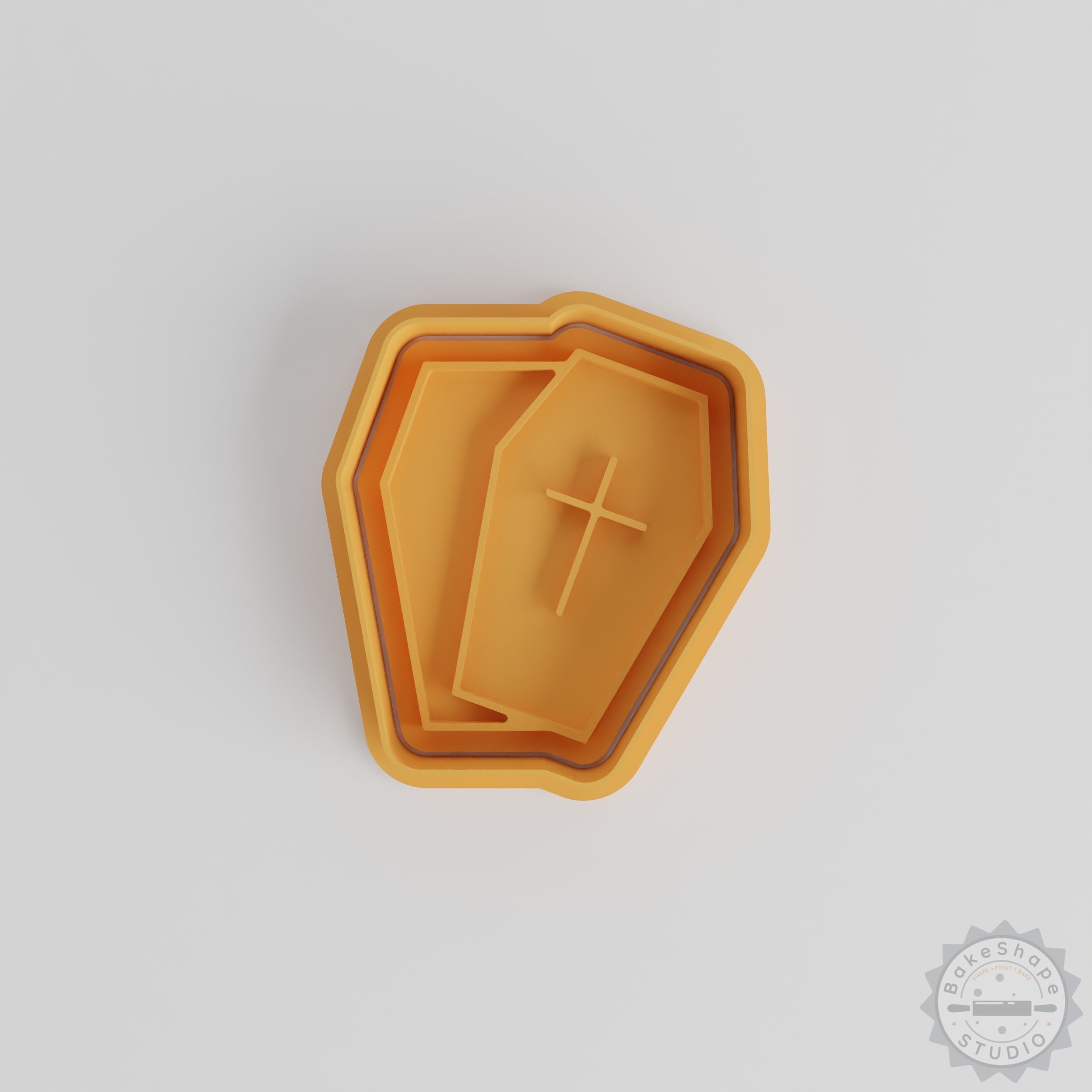 Coffin Shape Cookie Cutter and Stamp Set, Halloween Decoration, 6 Piece, Fondant, S/M/L - Perfect for Party Baking