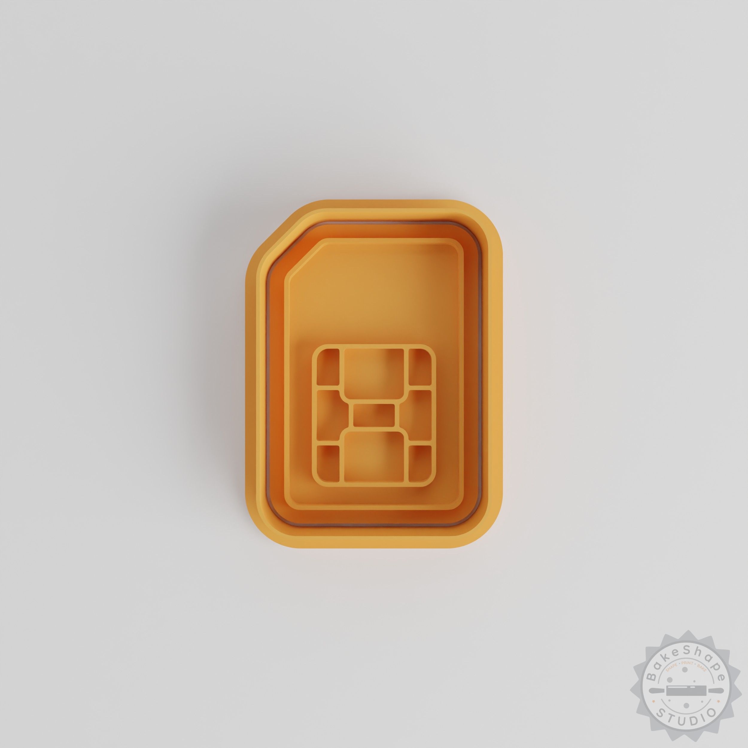 SIM Card Cookie Cutter & Stamp Set, Telecom Design, 6 Pieces, Multiple Sizes