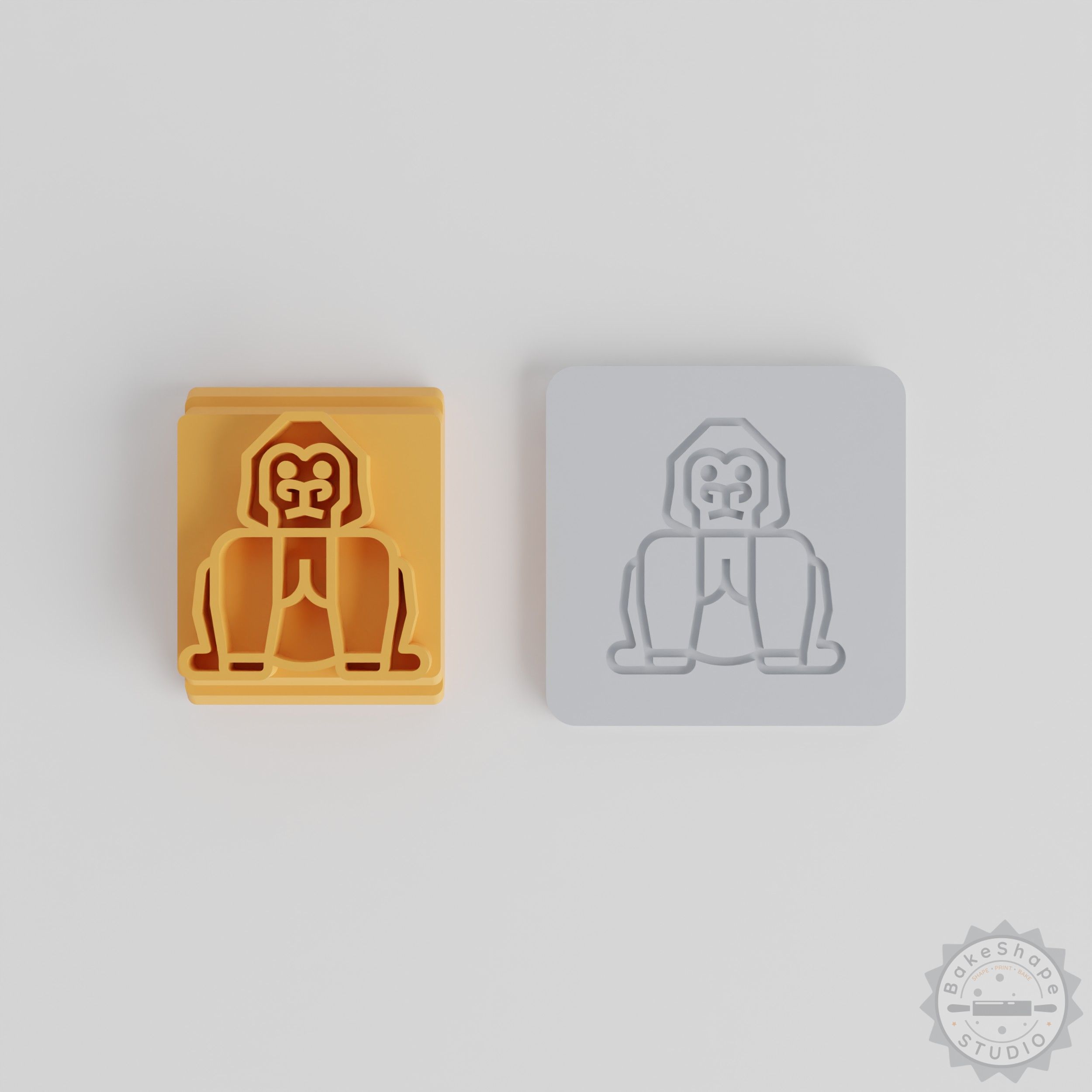 Gorilla Stamp Tile for Clay & Cookie, Set of 5, Wildlife Animal Designs, 20-40mm Sizes