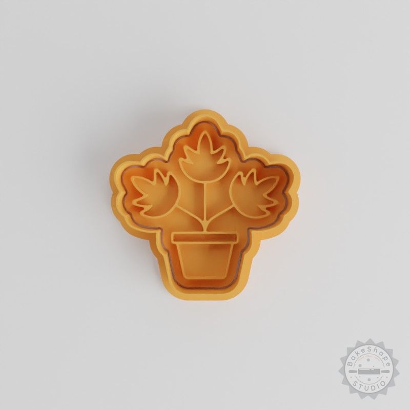 Leaf Plant Cookie Cutter & Stamp Set, 6-Piece, Fondant & Cookie Mold in S/M/L Sizes